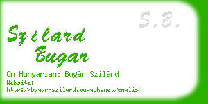 szilard bugar business card